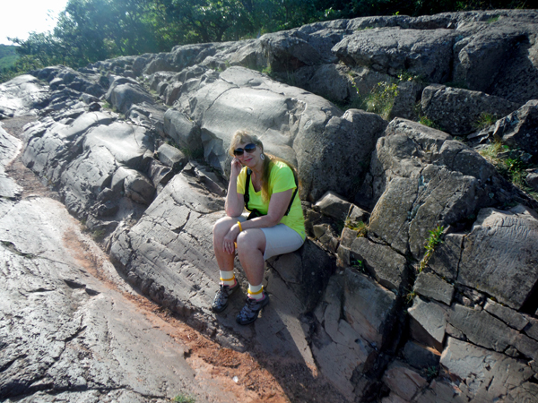 Karen Duquette after a long day in Porcupine Mountains State Park